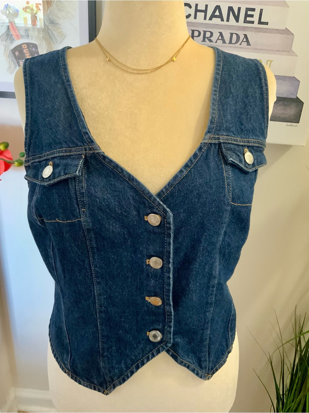 H&M DENIM VEST XL NEVER WORN